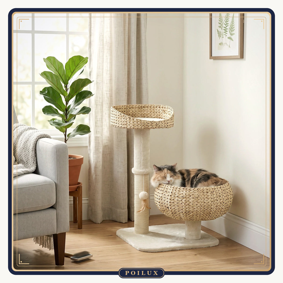 Arbre à chat 72 cm à paniers tressés – vue 6
