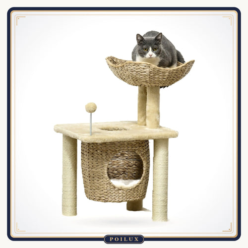 Arbre à chat 74 cm à niche tressée – vue 2