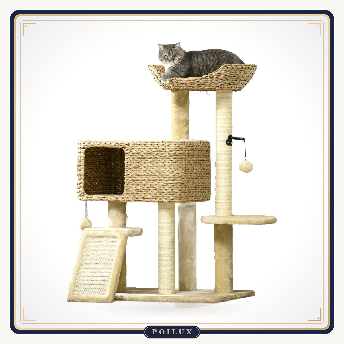 Arbre à chat 98 cm avec rampe griffoir – vue 7