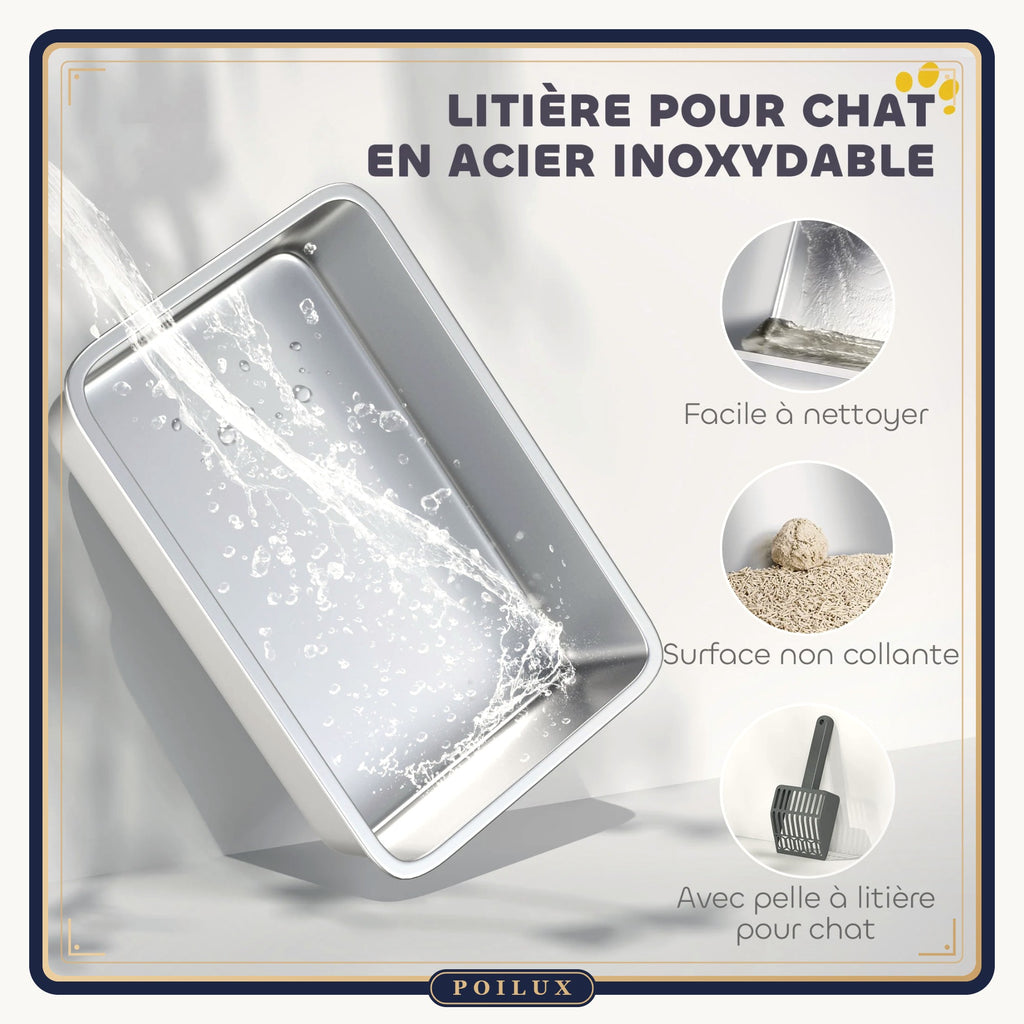 Bac à litière XXL en inox 85 L – vue 7