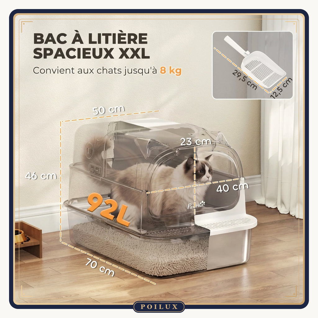 Bac à litière XL en inox – vue 3