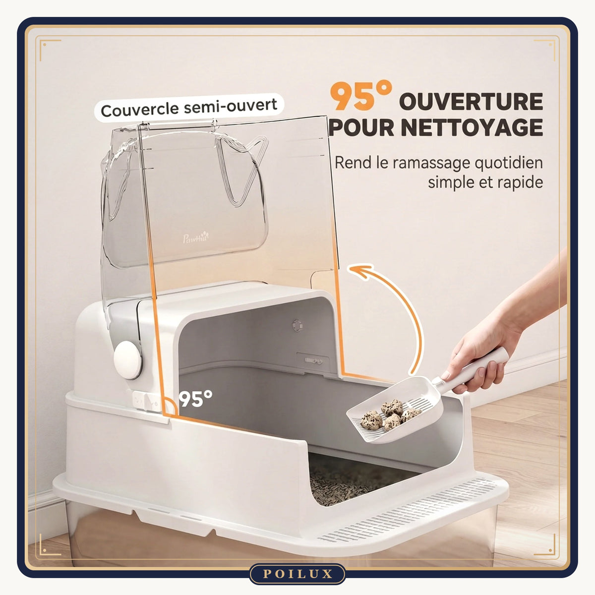 Bac à litière XL en inox – vue 4