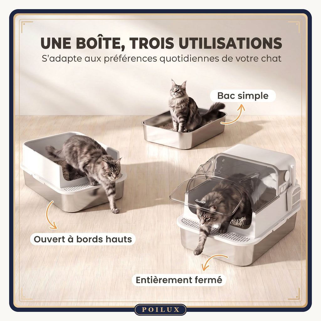 Bac à litière XL en inox – vue 7